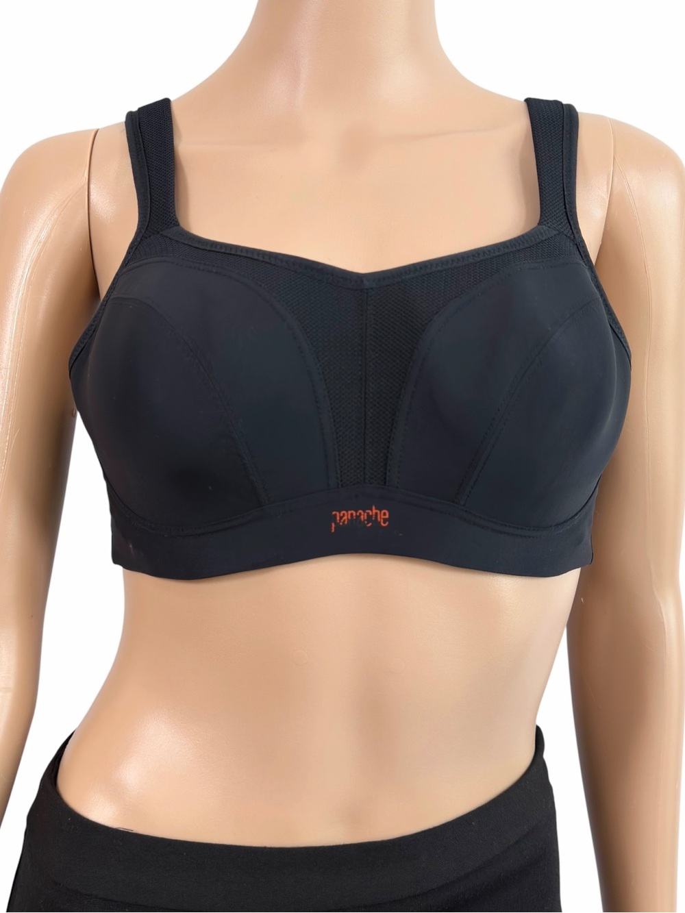 Panache Power Full-Busted Underwire Sports Bra Black Women’s Size 32DD